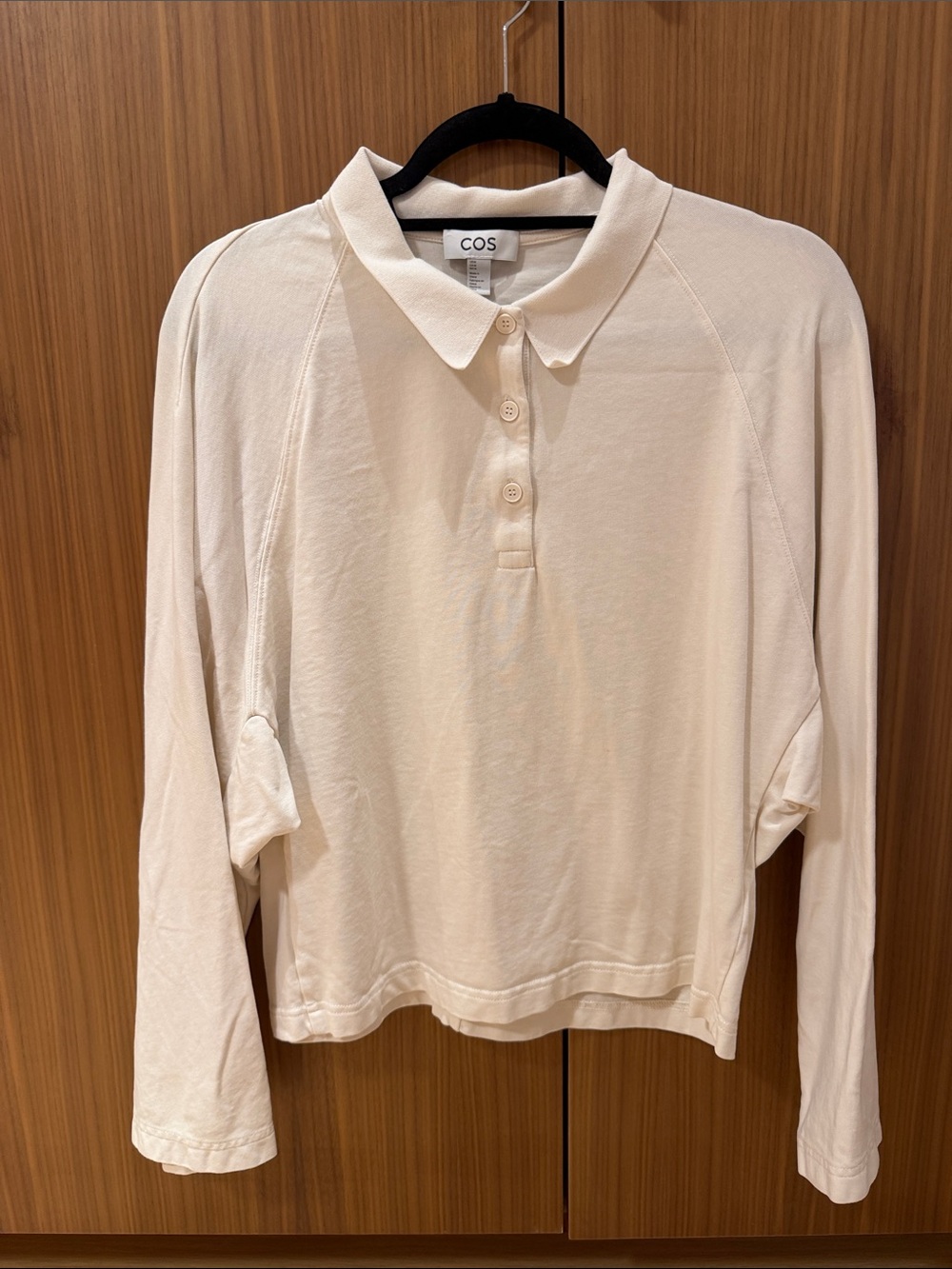 COS Soft Cream Long-Sleeve Polo Shirt